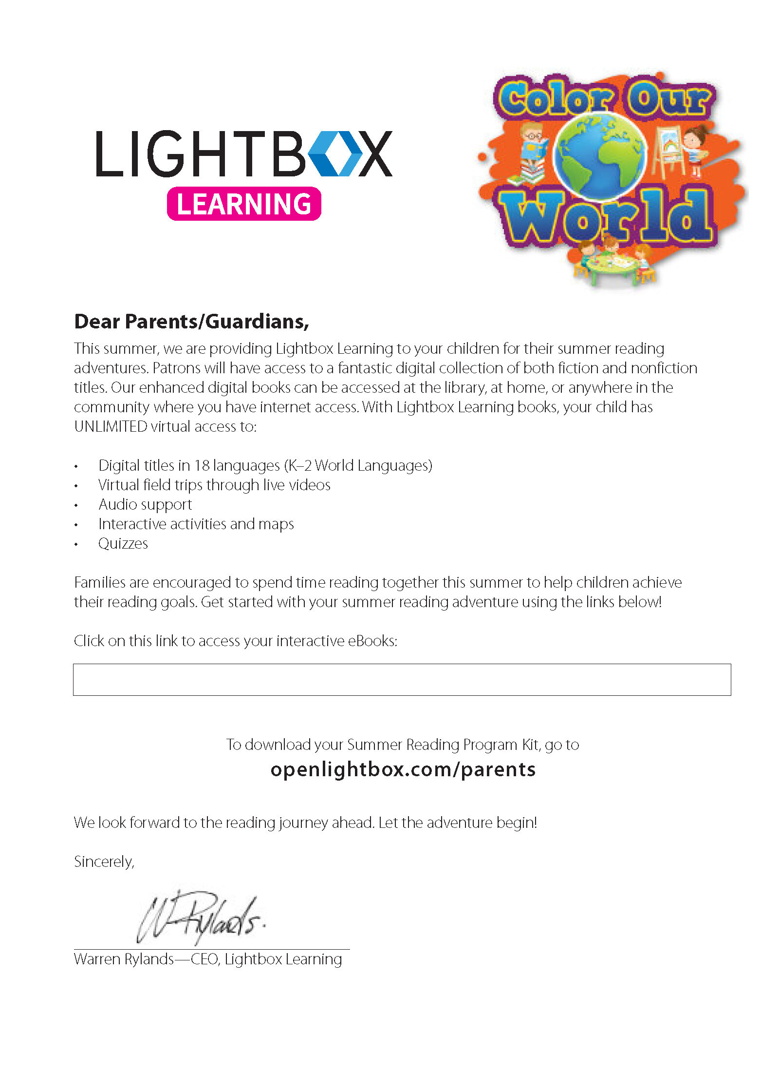 Parent Letter English